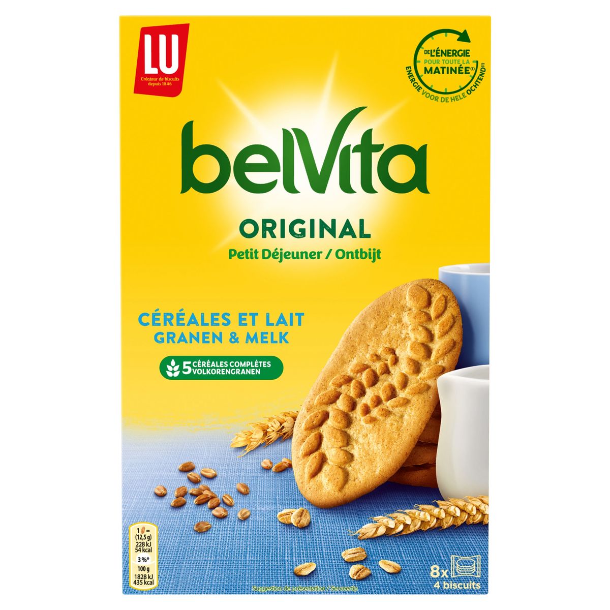 LU BelVita Biscuits Petit Déjeuner Céréales & Lait 8 x 50 g