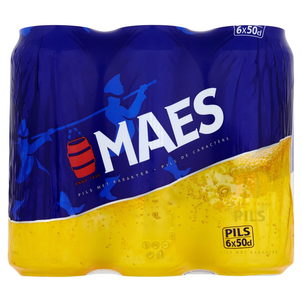 Maes Blond bier Pils 5.2% ALC 6 x 50 cl Blik