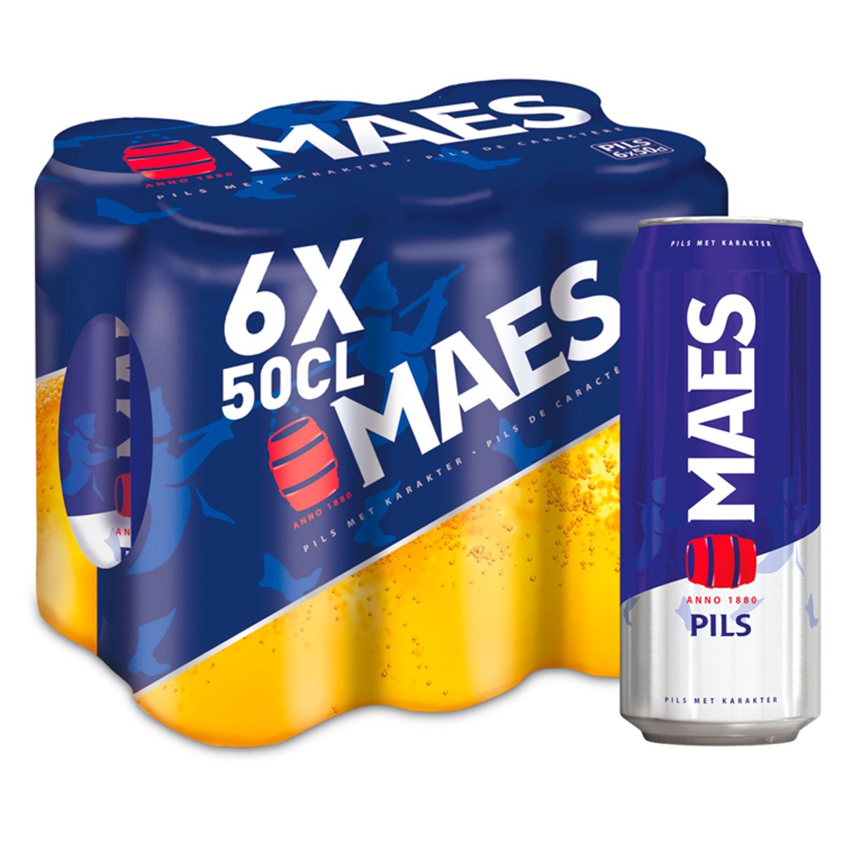 Maes Blond bier Pils 5.2% ALC 6 x 50 cl Blik