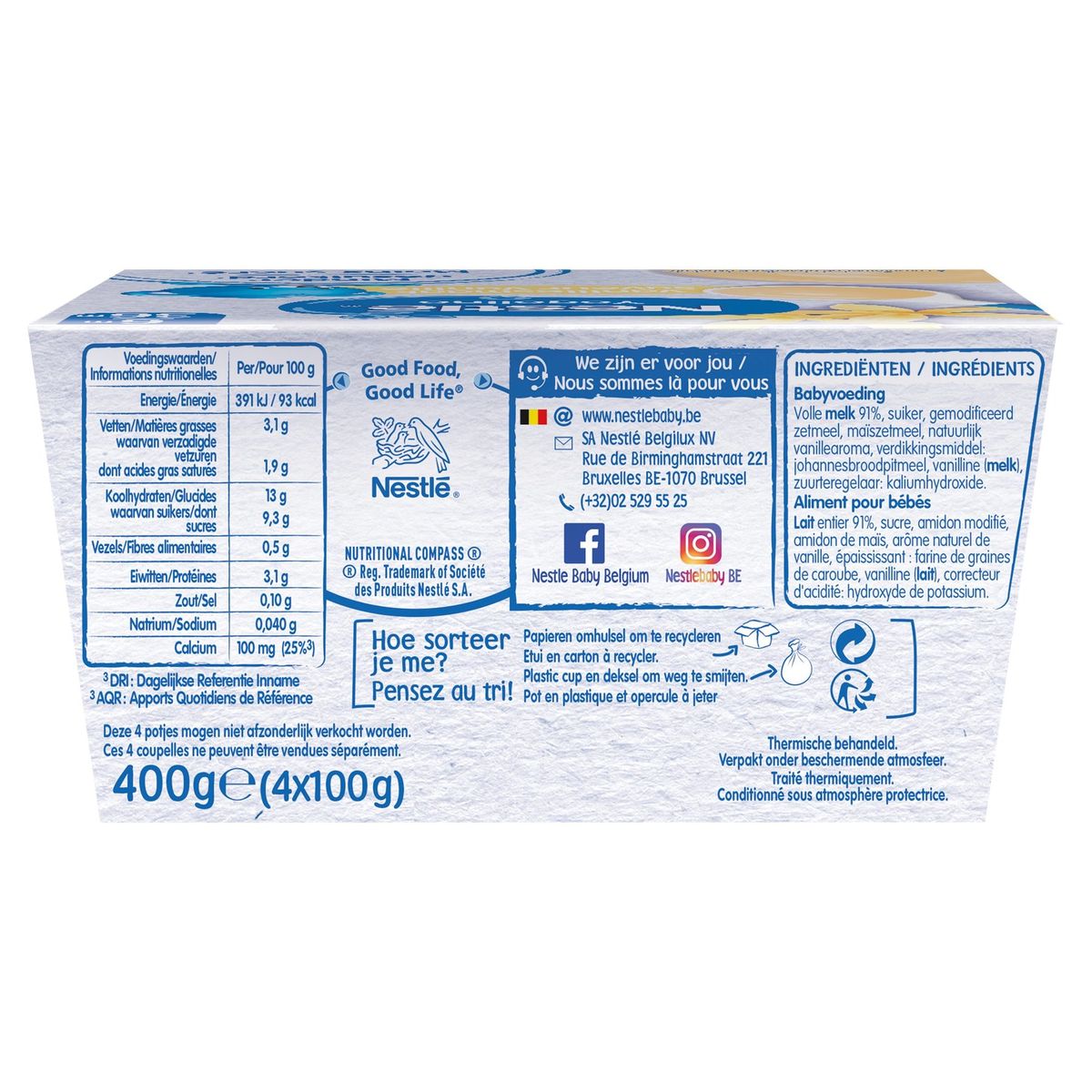 Nestlé Yogolino Saveur Vanille 4 x 100 g