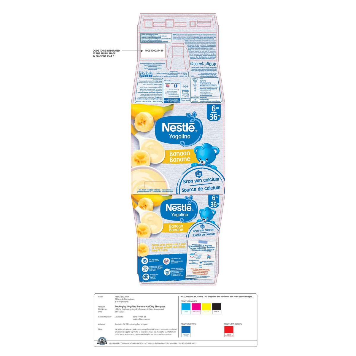 Nestlé Yogolino Melkdessert Banaan vanaf 6 maanden 4x100g