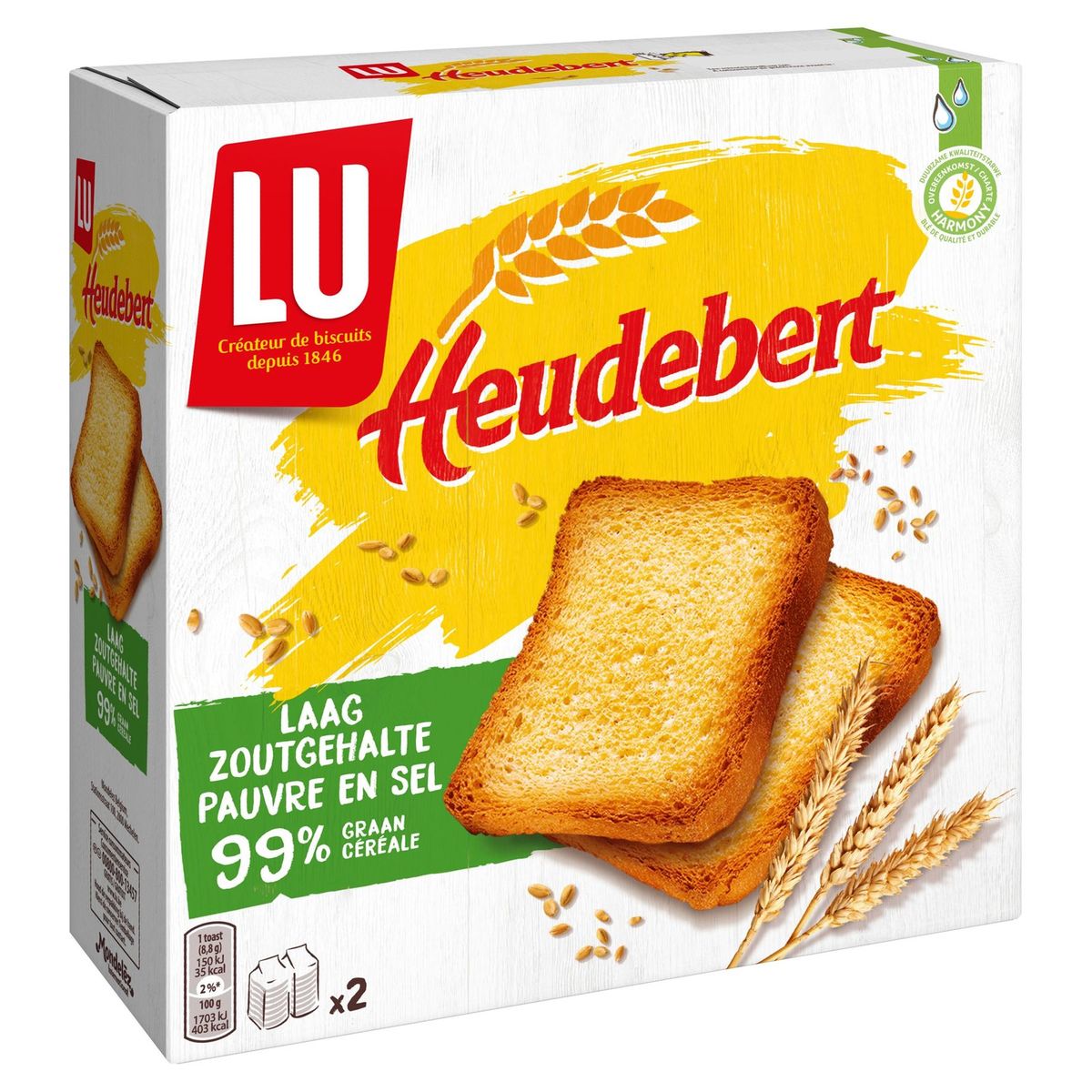LU Heudebert Toast Crackers Laag Zoutgehalte 300 g