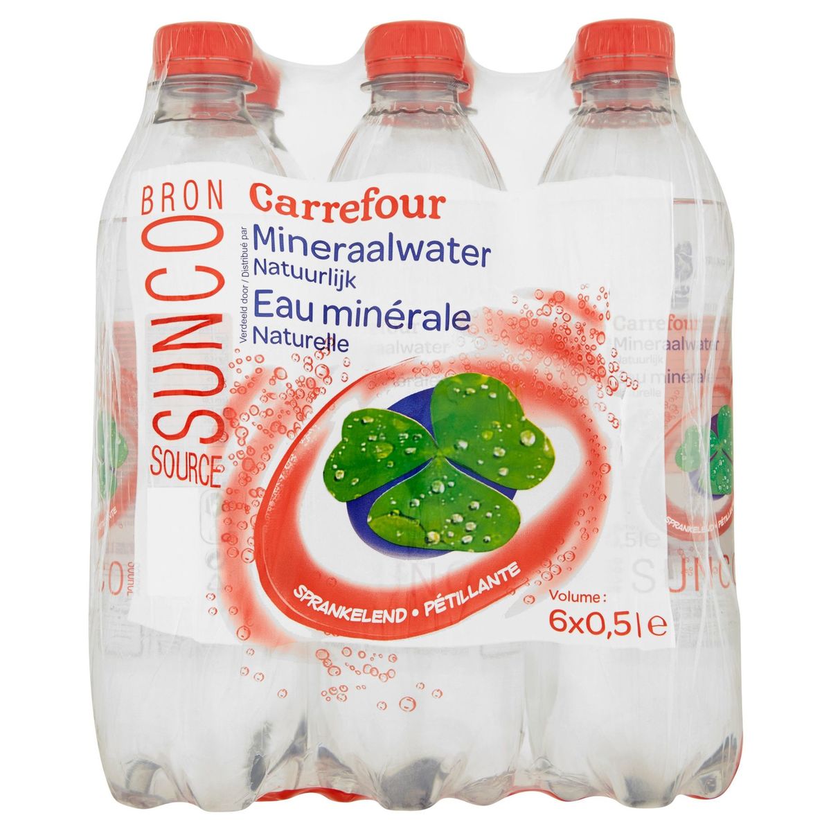 Carrefour Mineraalwater Natuurlijk Sprankelend 6 x 0.5 L
