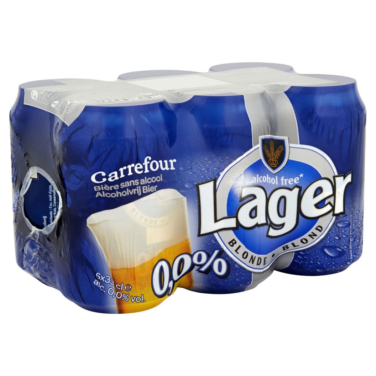 Carrefour Lager Blond Alcoholvrij Bier 6 x 33 cl