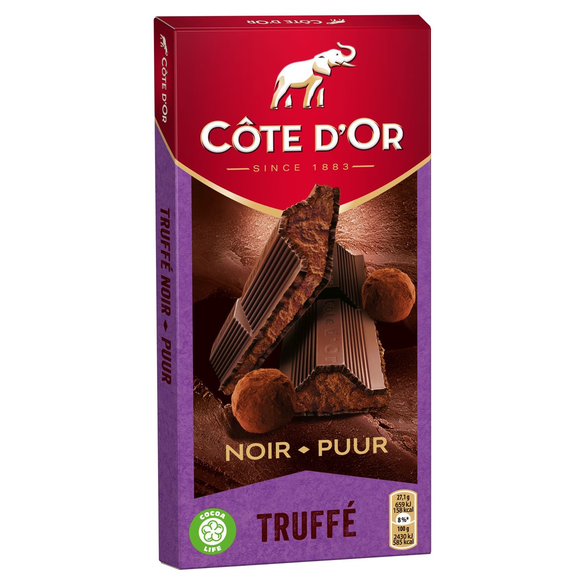 Côte d'Or Tablette Chocolat Noir Praliné Truffé 190 g