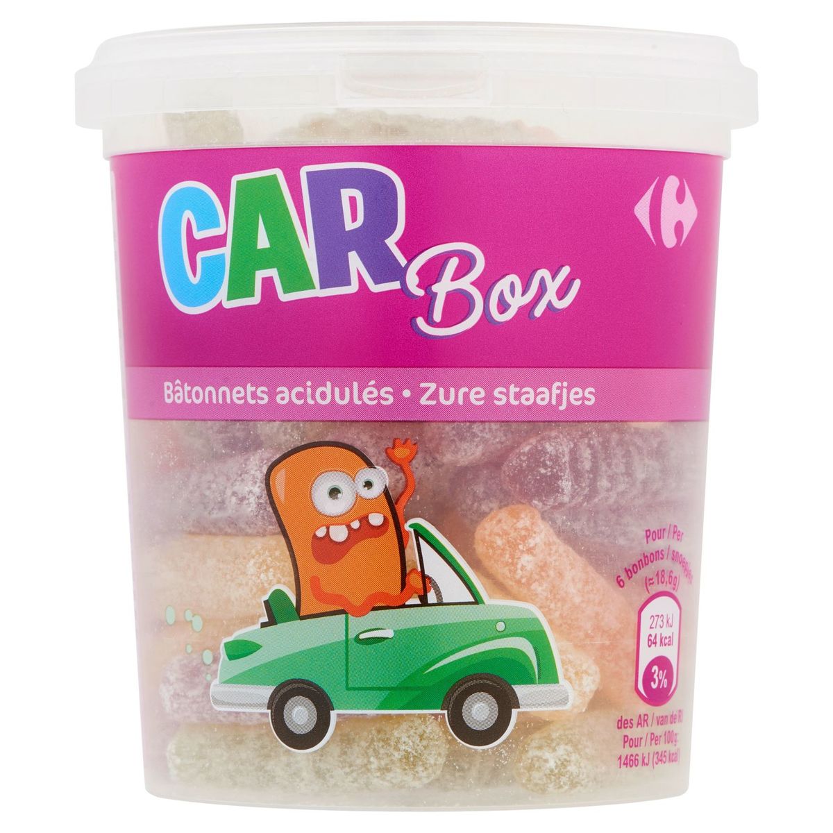 Carrefour Car Box Zure Staafjes 220 g