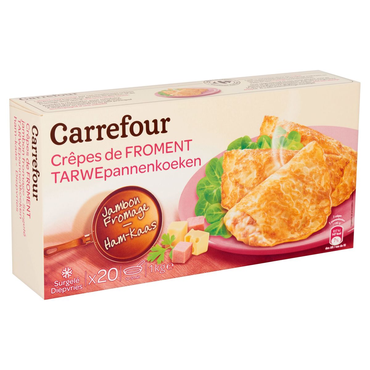 Carrefour Crêpes de Froment Jambon Fromage 20 x 50 g