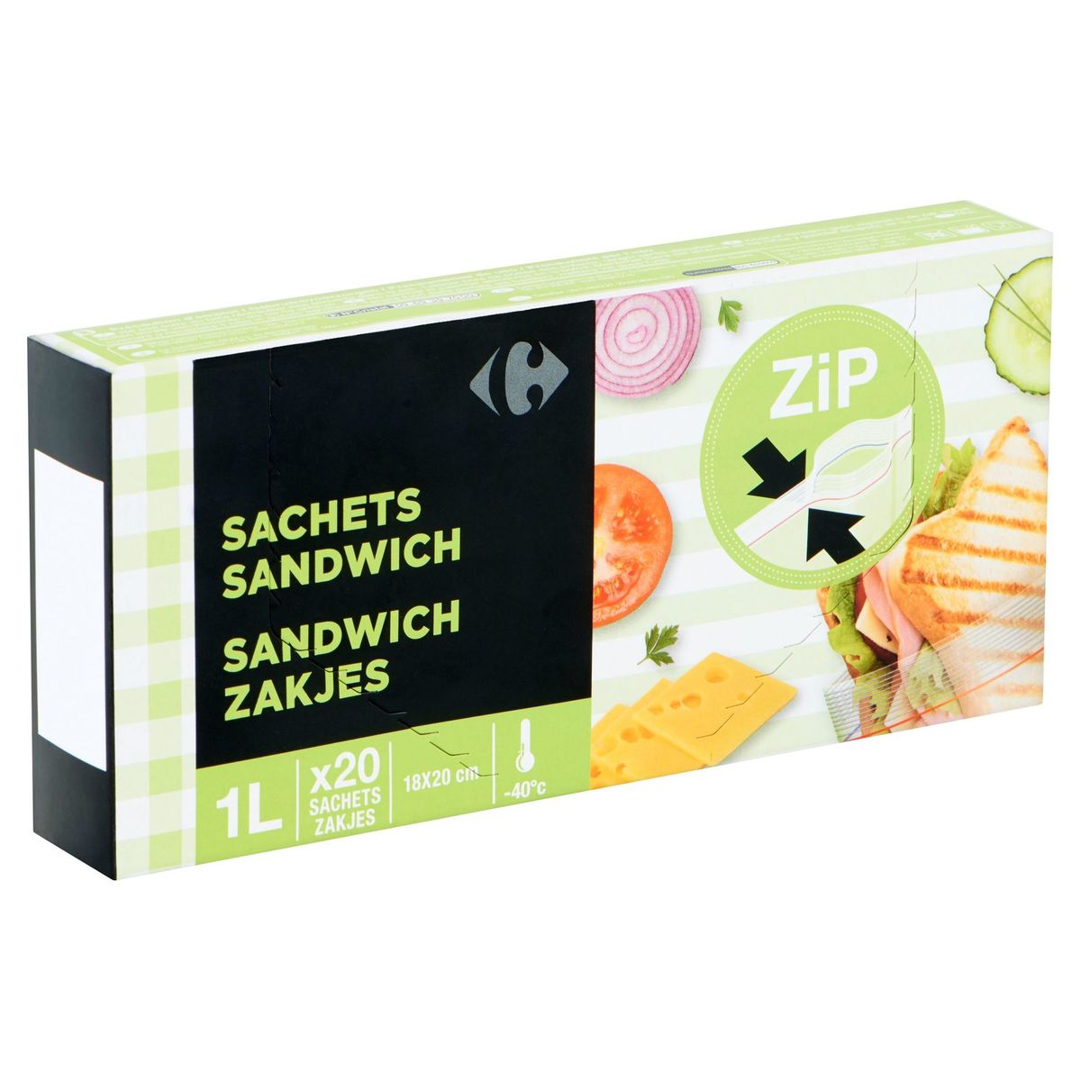 Carrefour Sachets Sandwich 1L 20 Sachets
