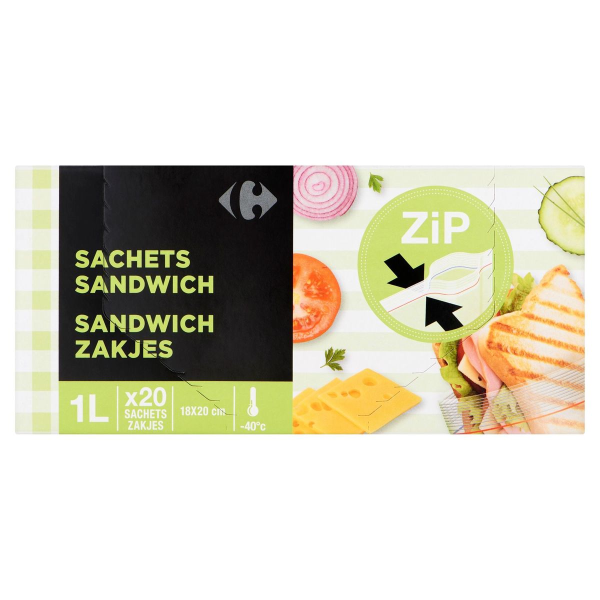 Carrefour Sachets Sandwich 1L 20 Sachets