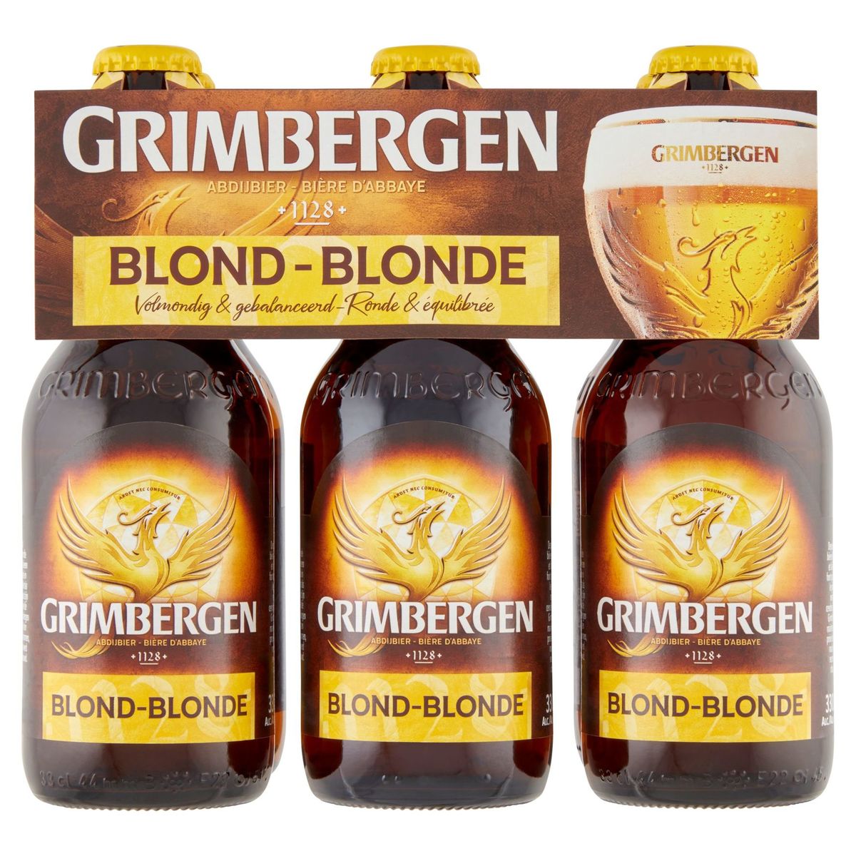 Grimbergen Bière d'abbeye Blonde 6.7% ALC Bouteille 6x33cl