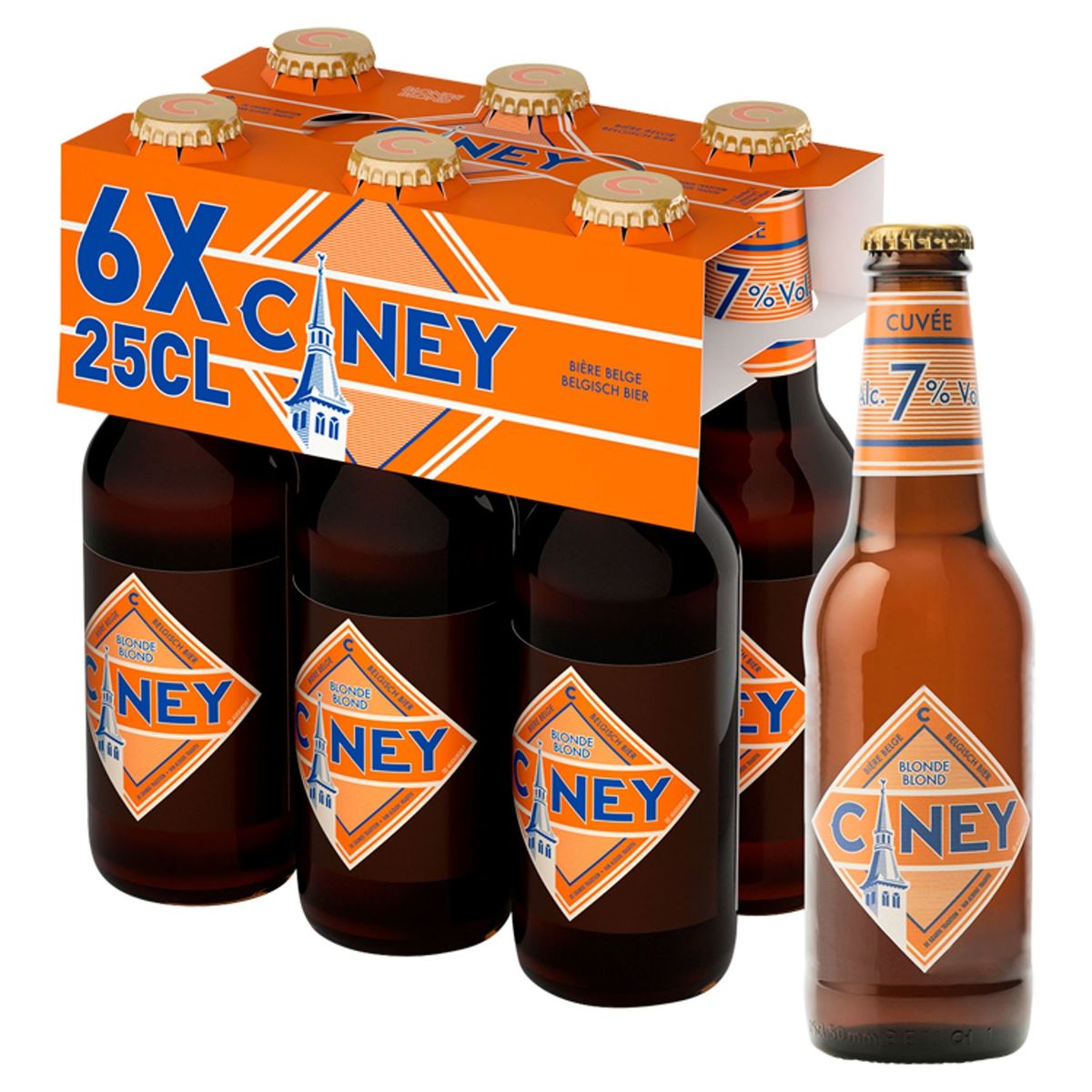 Ciney Bière d'abbeye Blonde 7% ALC Bouteille 6x25cl