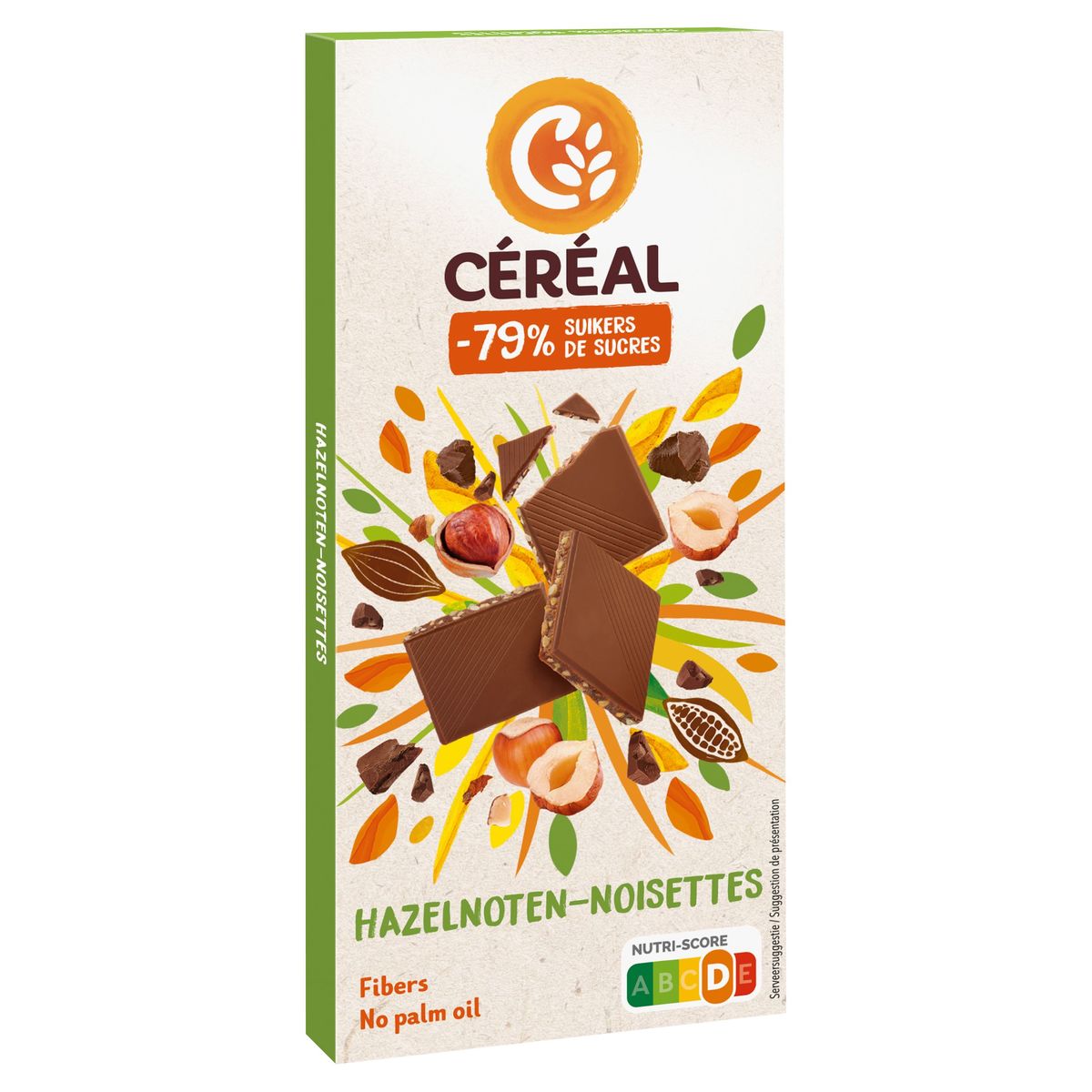 Céréal Minder Suikers Melkchocolade - Hazelnoten 80 g
