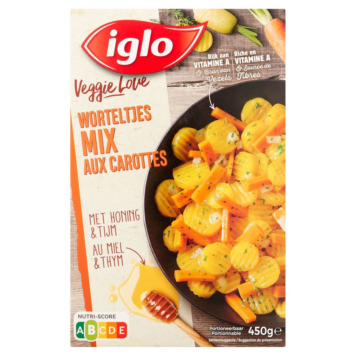 Iglo Veggie Love Mix de Carottes au Miel et Thym 450 g
