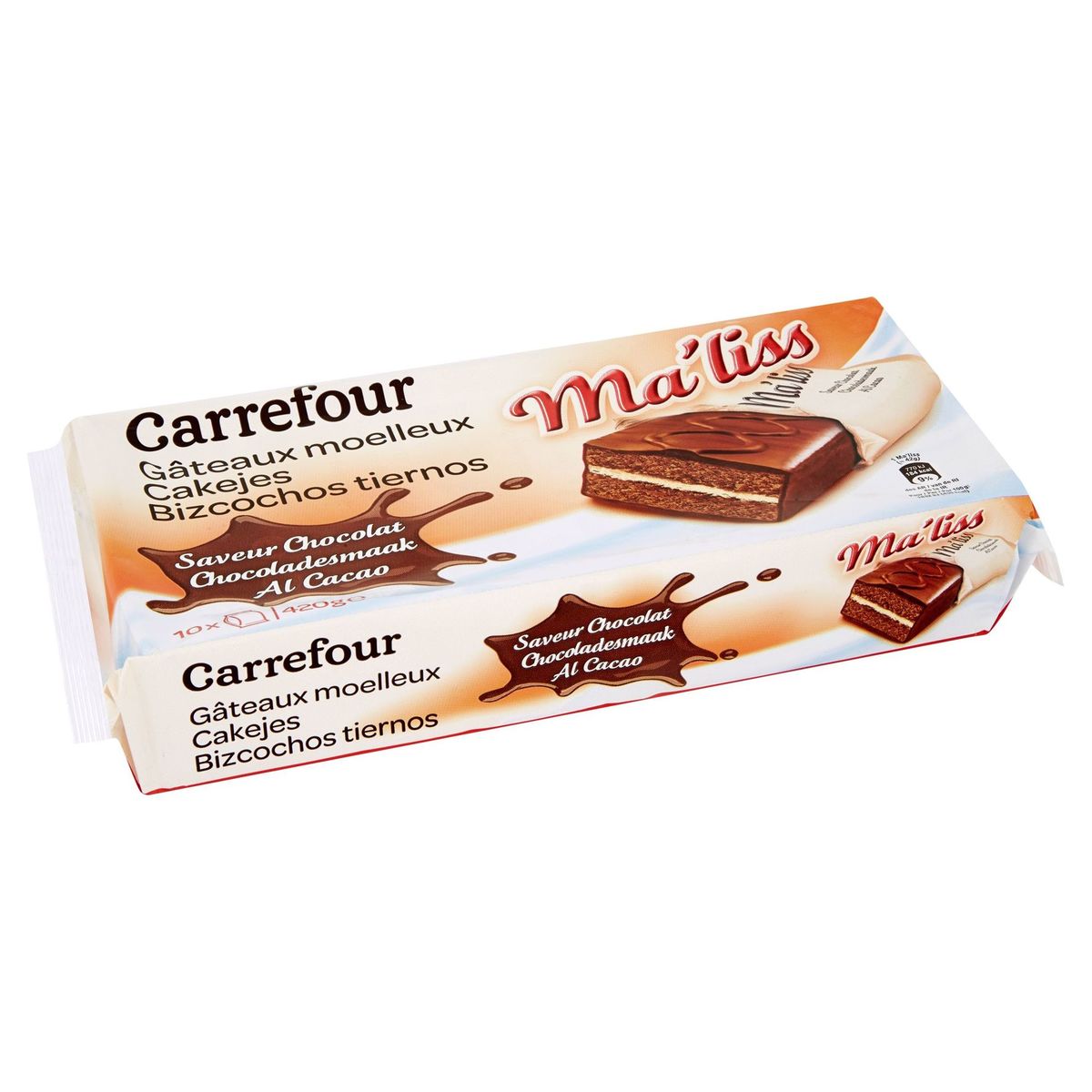 Carrefour Ma'liss Gâteaux Moelleux Saveur Chocolat 10 x 42 g