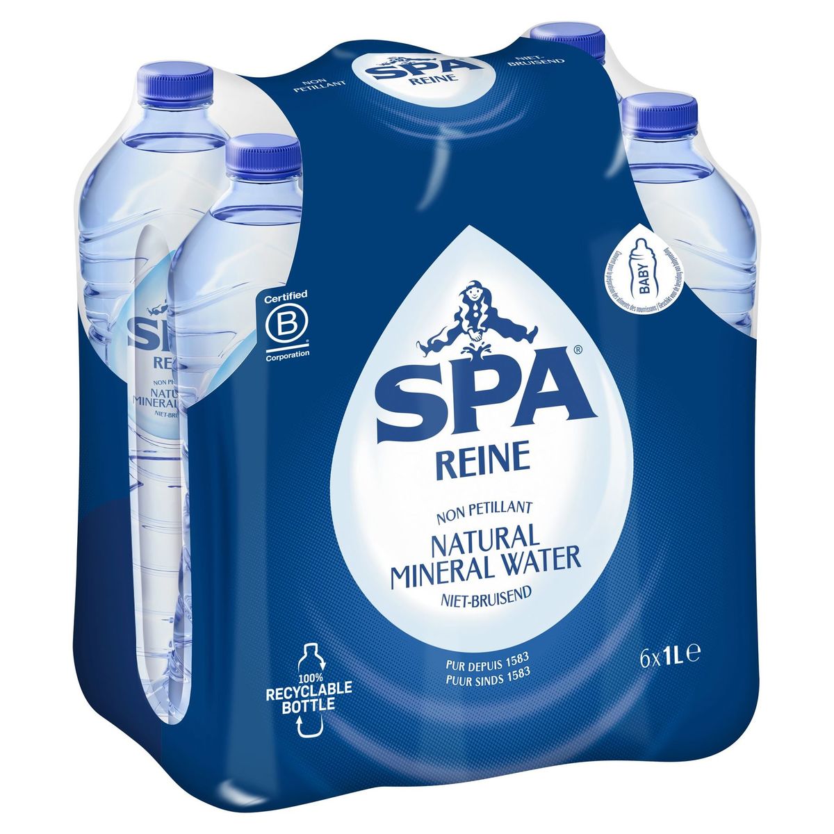 SPA Reine Niet-Bruisende Natural Mineral Water 6 x 1 L