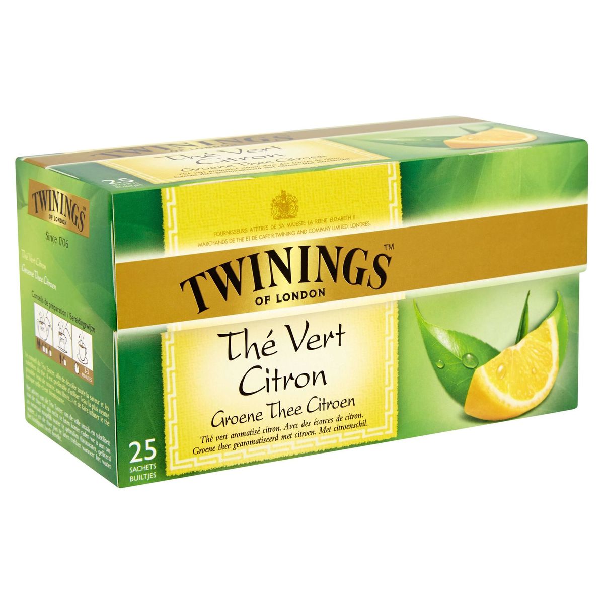 Twinings of London Thé Vert Citron Intense 25 Sachets 50 g