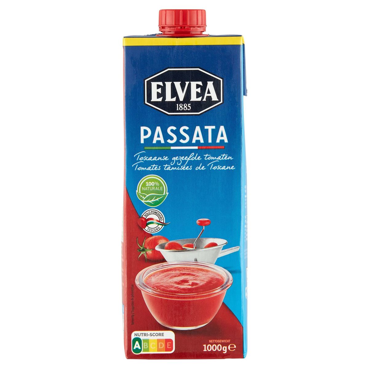 Elvea Passata Toscaanse Gezeefde Tomaten 1000 g
