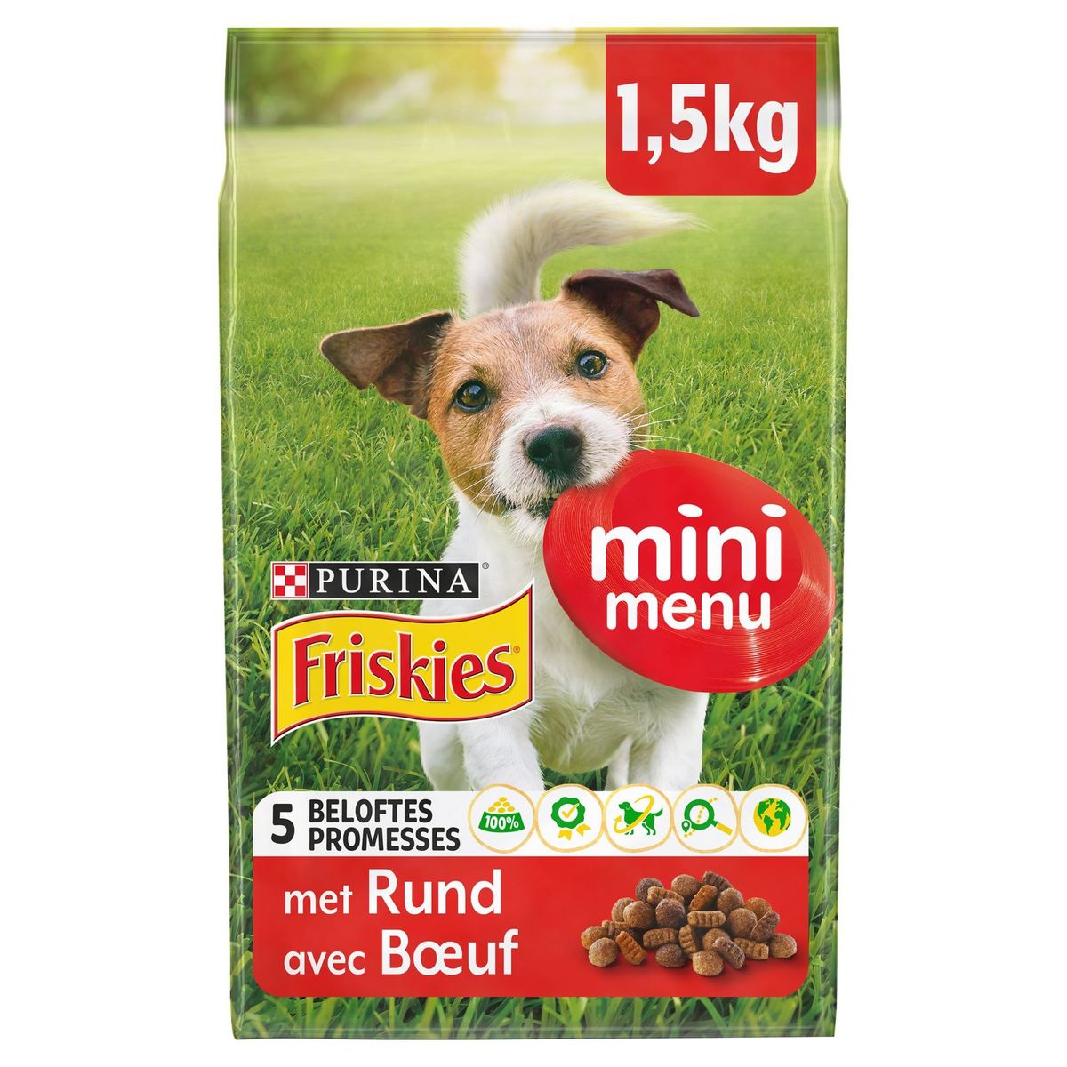 Friskies Mini Menu <10kg 5 Promesses au Bœuf 1.5 kg