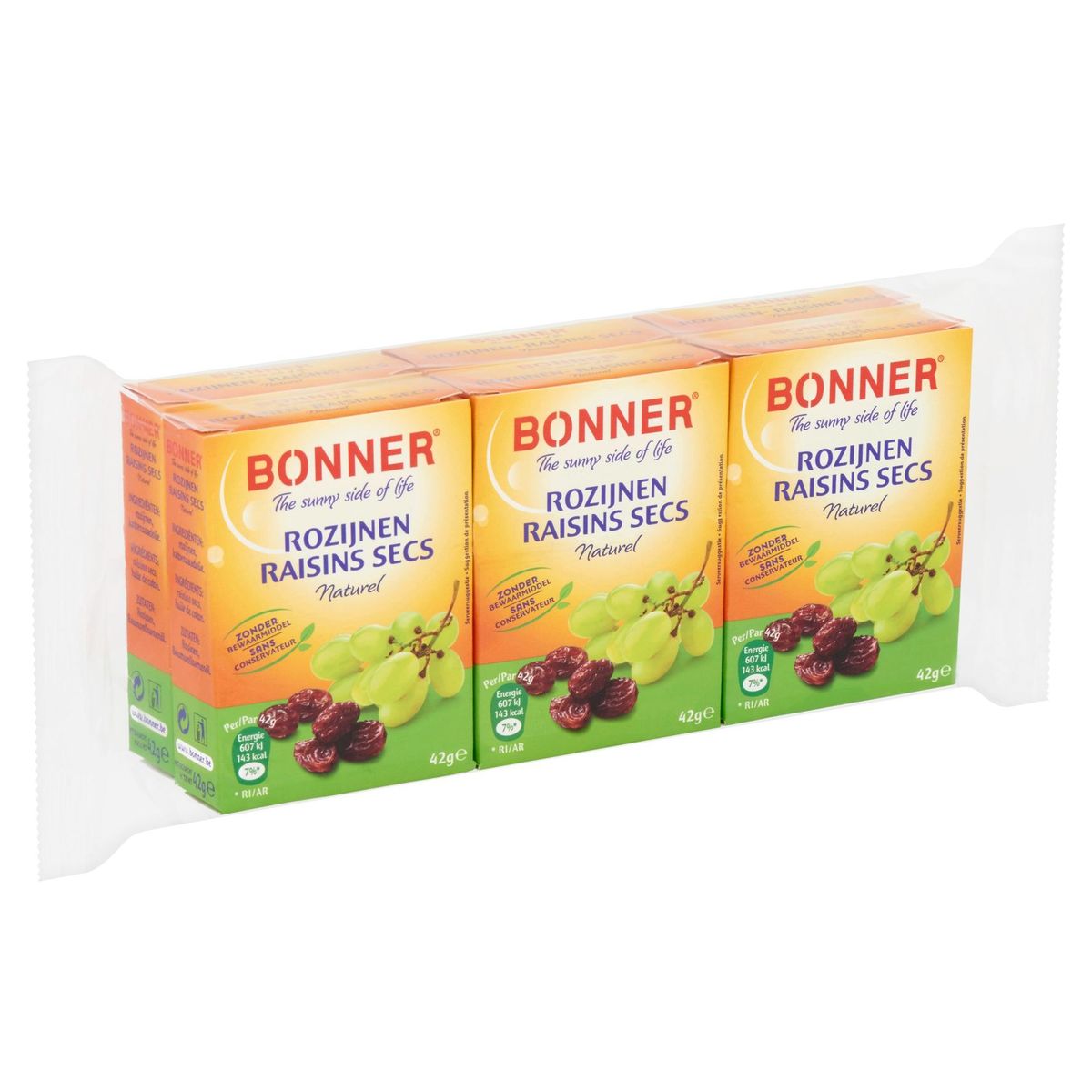 Bonner Raisins Secs Naturel 6 x 42 g