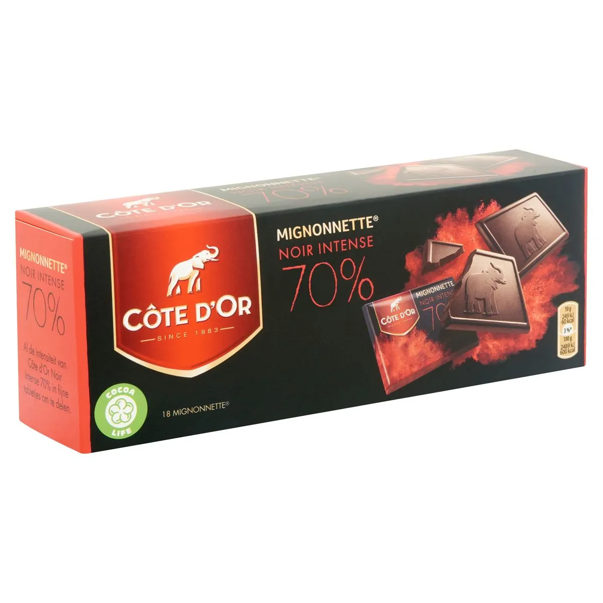 CÔTE D'OR Chocolat Mignonnette Noir Intense 70% 180 g Boîte | Carrefour ...