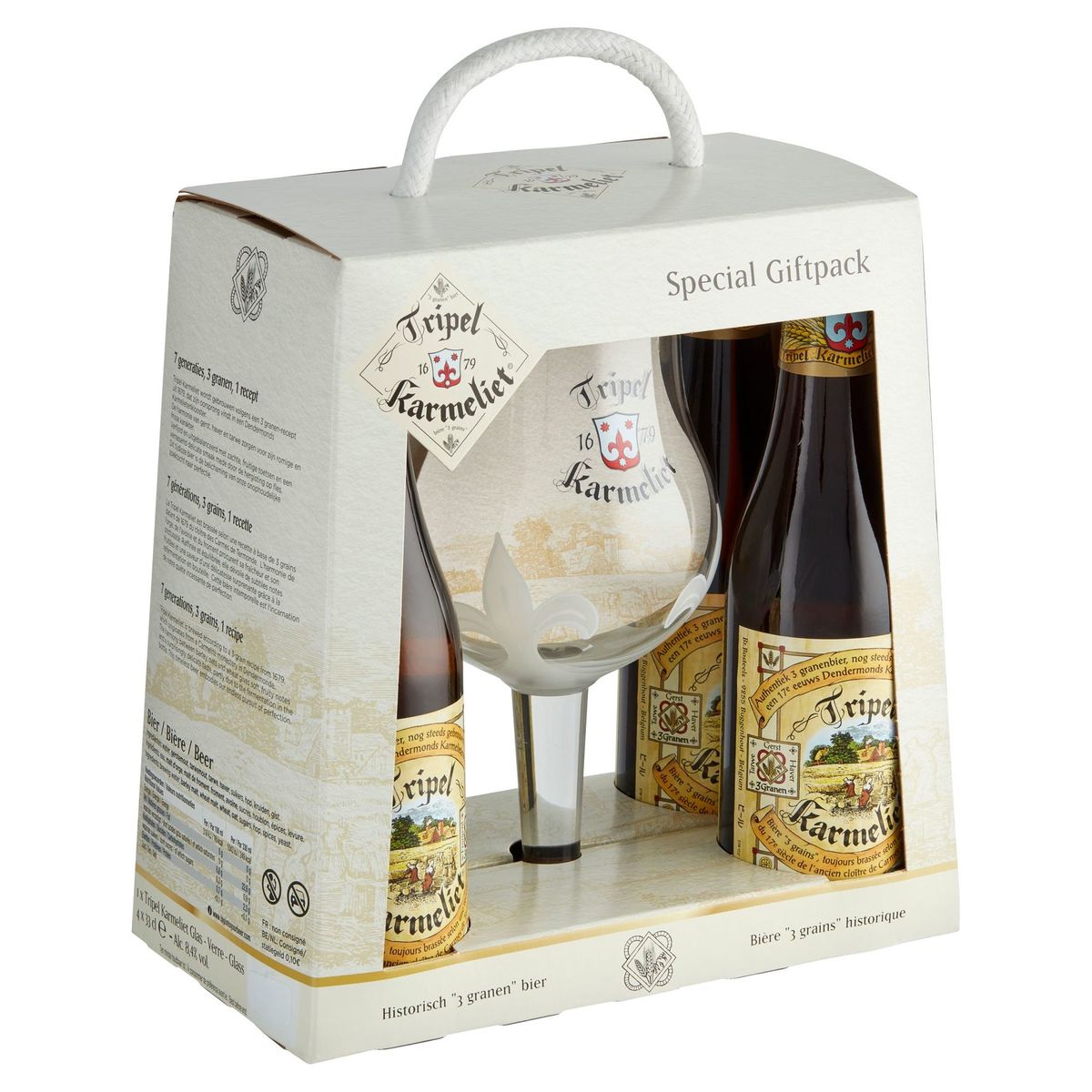 Tripel Karmeliet Special Giftpack 4 x 33 cl + 1 Glas