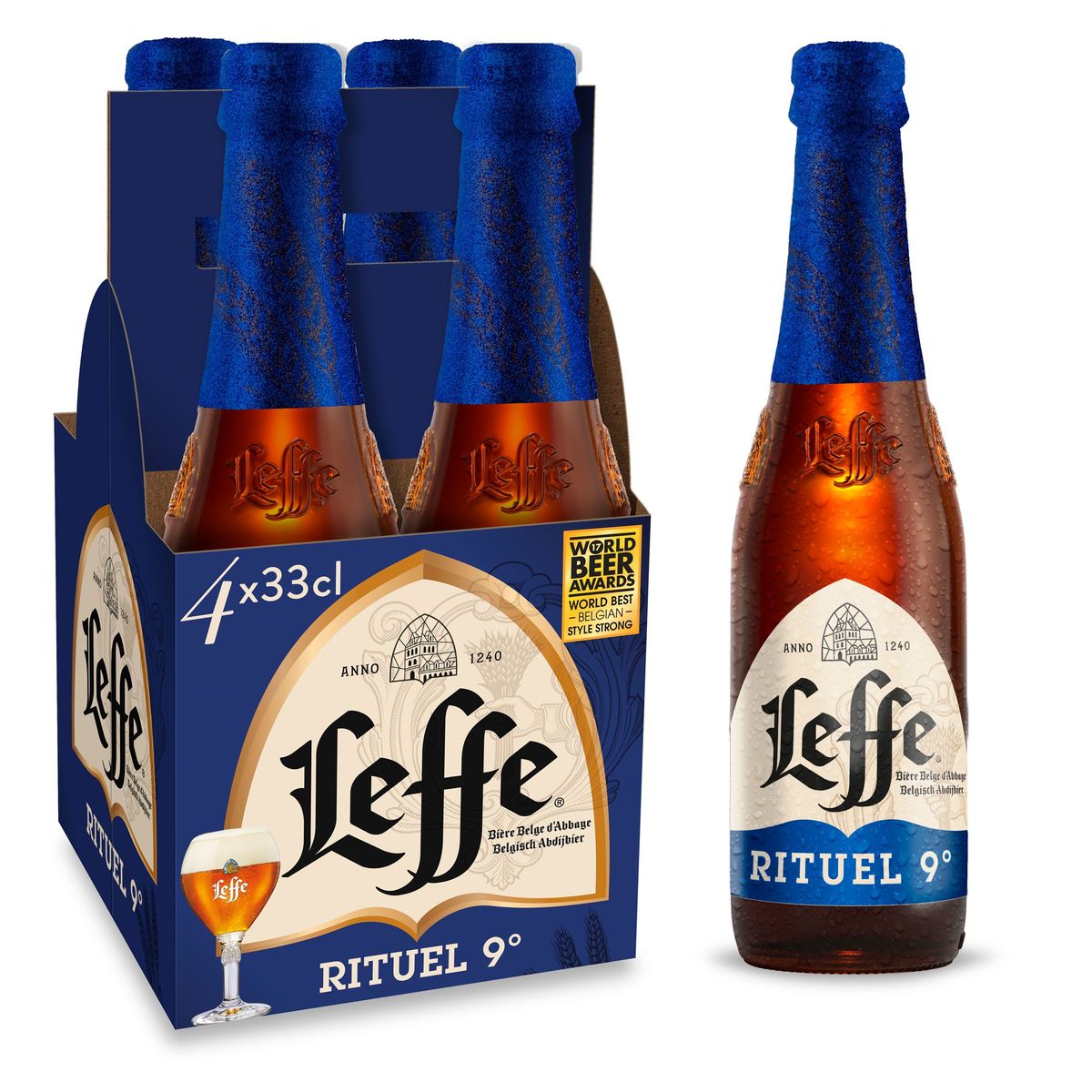 Leffe Rituel 9° Bière Belge Bouteilles 4 x 33 cl