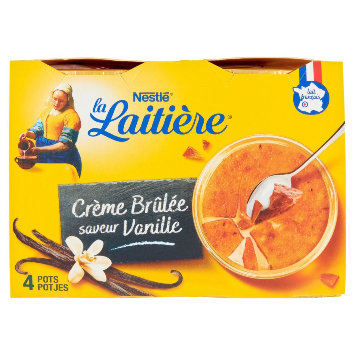 La Laitière Crème Brûlée & Éclats de Caramel 4 x 100 g
