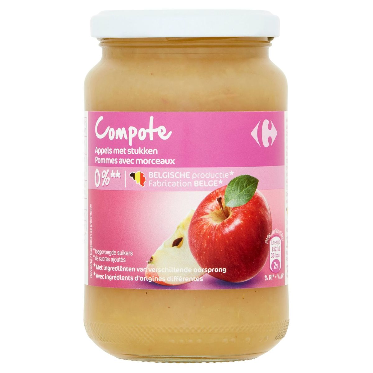 Carrefour Compote Appels met Stukken  350 g