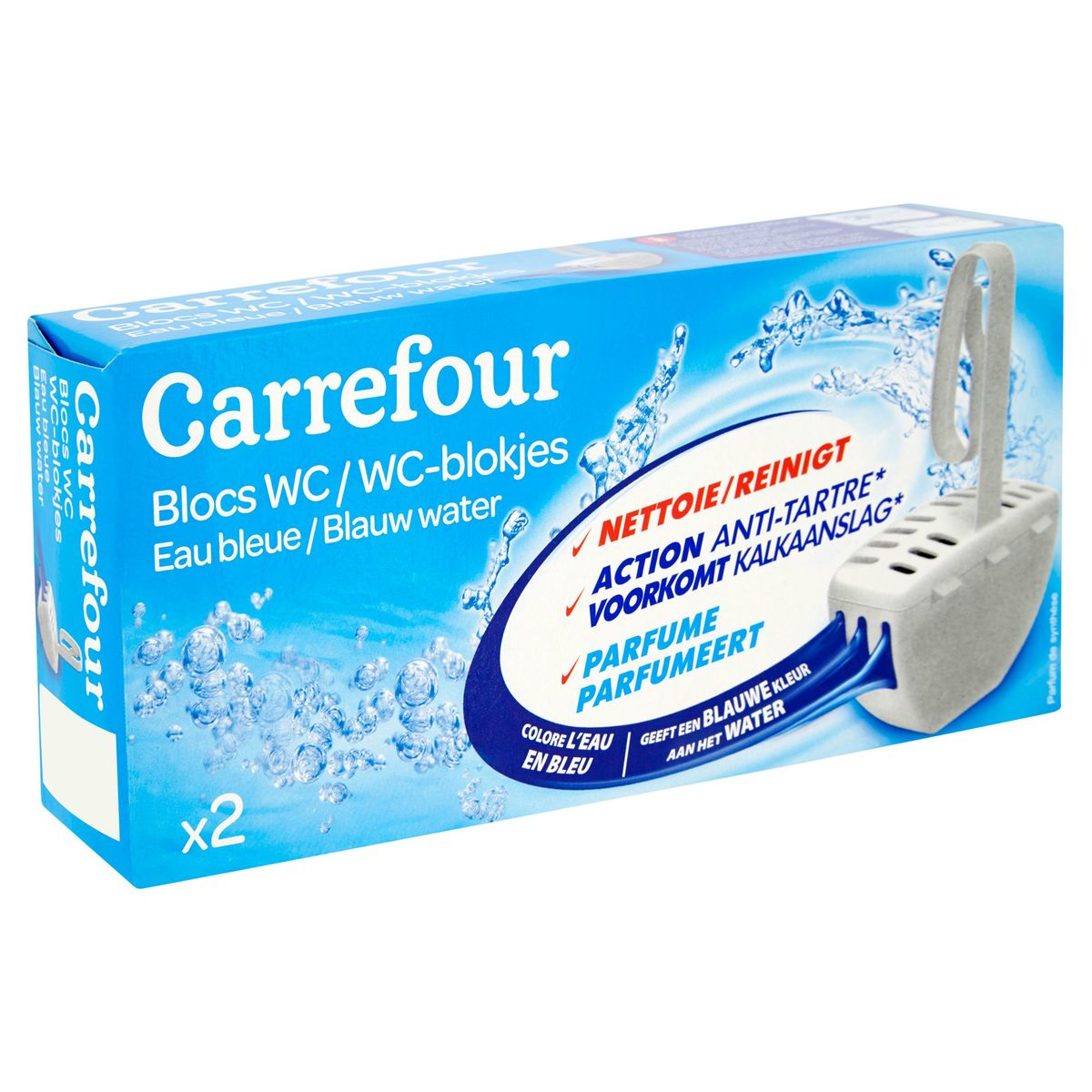 Carrefour WC-Blokjes Blauw Water 2 x 40 g