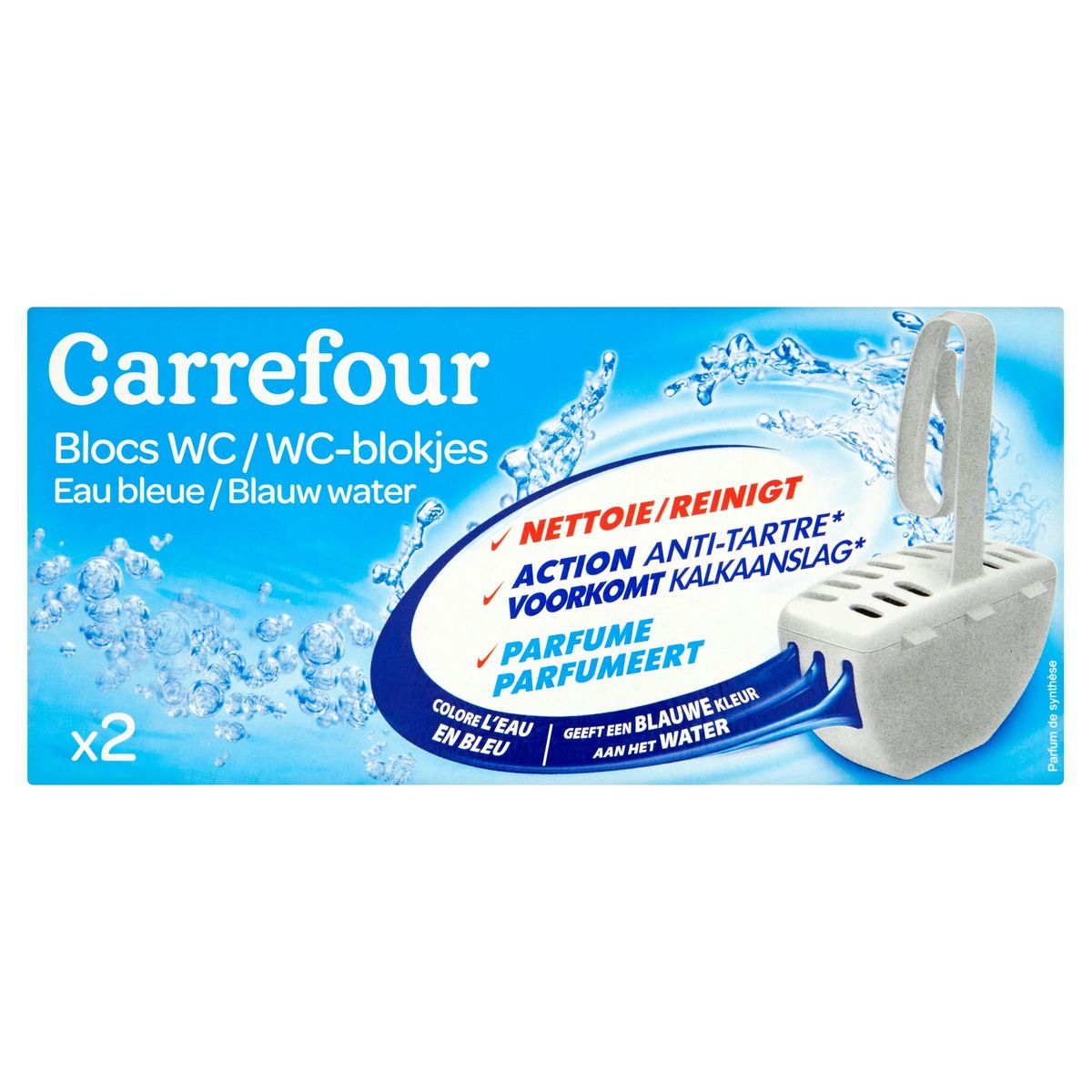 Carrefour WC-Blokjes Blauw Water 2 x 40 g