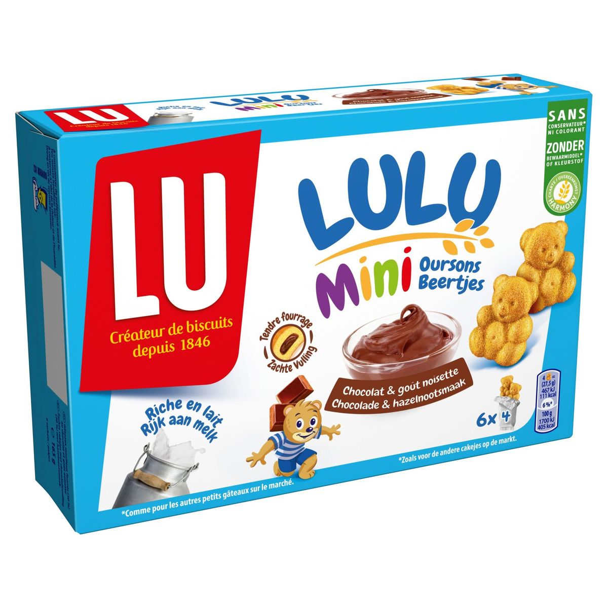 Lu Lulu Mini L Ourson Cakes Biscuits Au Chocolat Noisette 165 G Carrefour Site