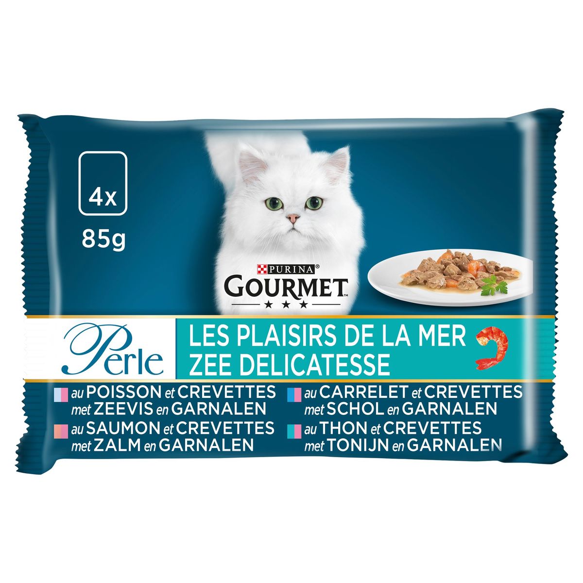 Gourmet Perle Kattenvoeding Zee Delicatesse in Saus 4x85g