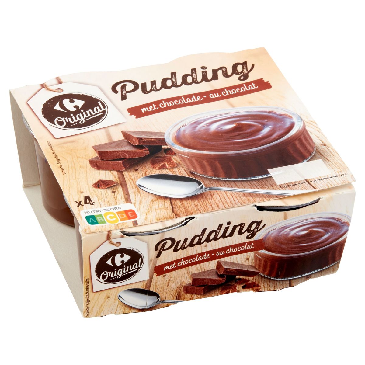 Carrefour Original Pudding met Chocolade 4 x 140 g