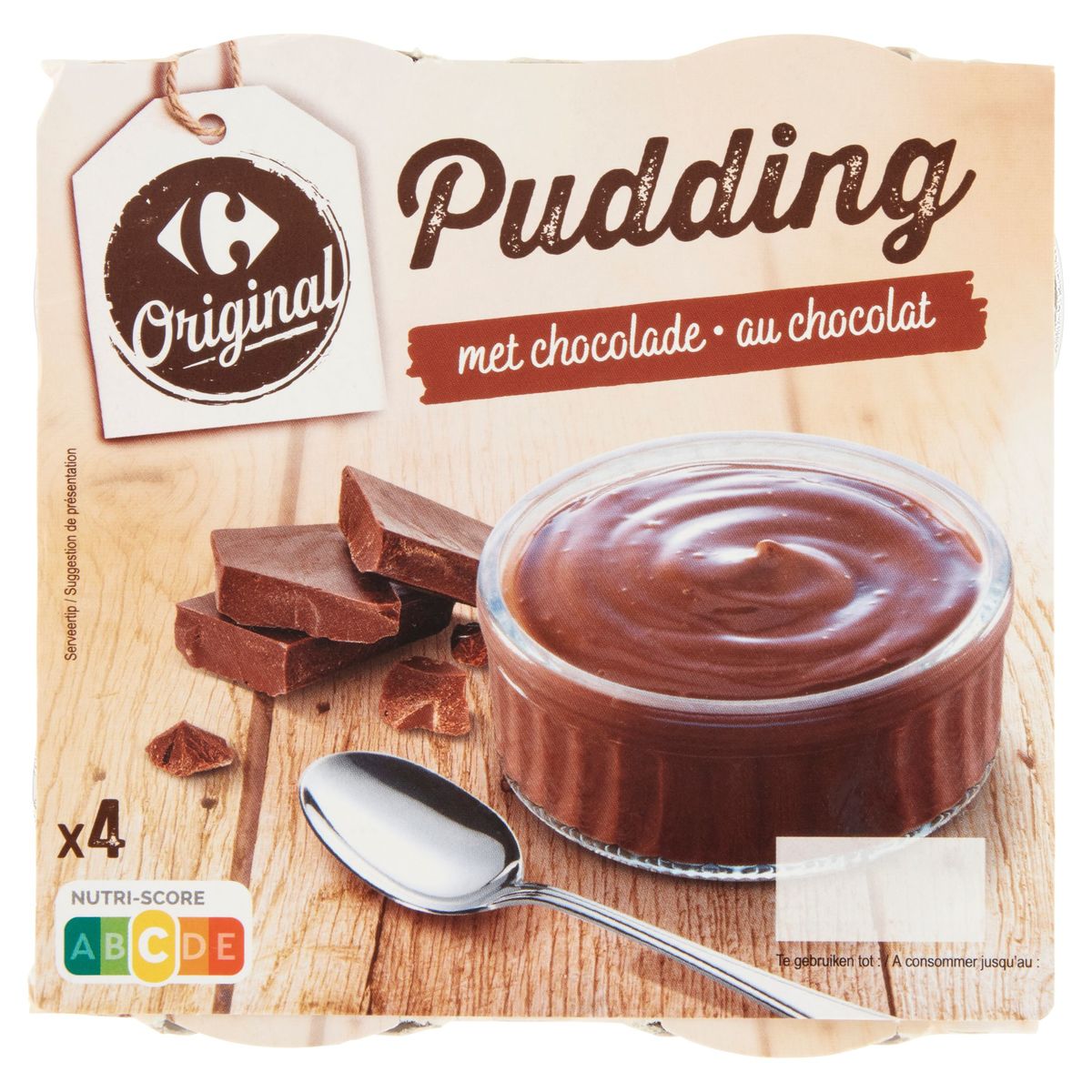 Carrefour Original Pudding met Chocolade 4 x 140 g