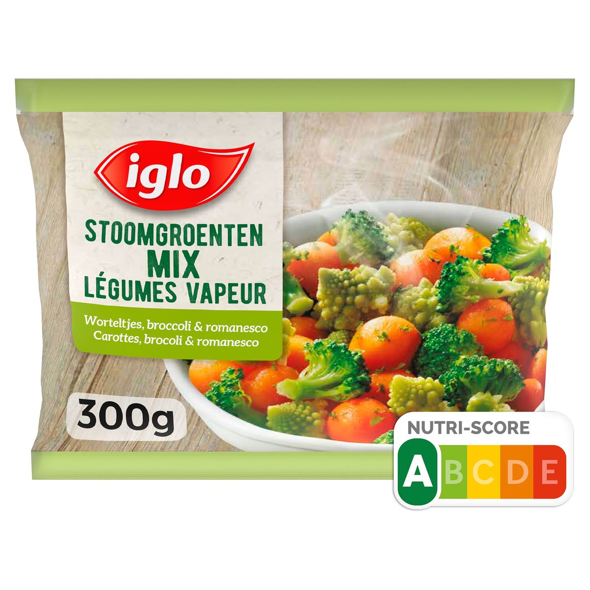 Iglo Légumes vapeur Carottes, Brocolis & Romanesco 300 g