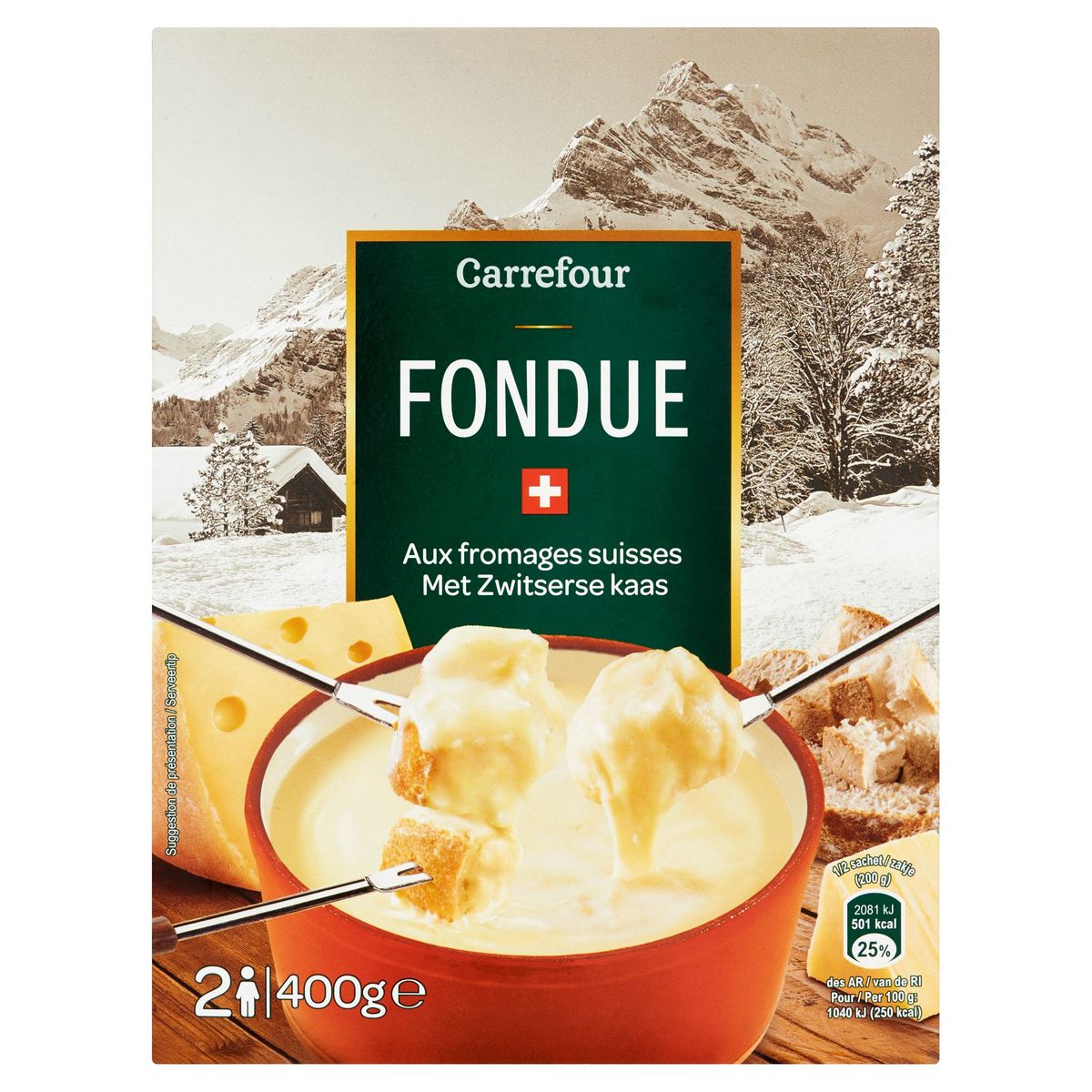 Carrefour Fondue aux Fromages Suisse 400 g