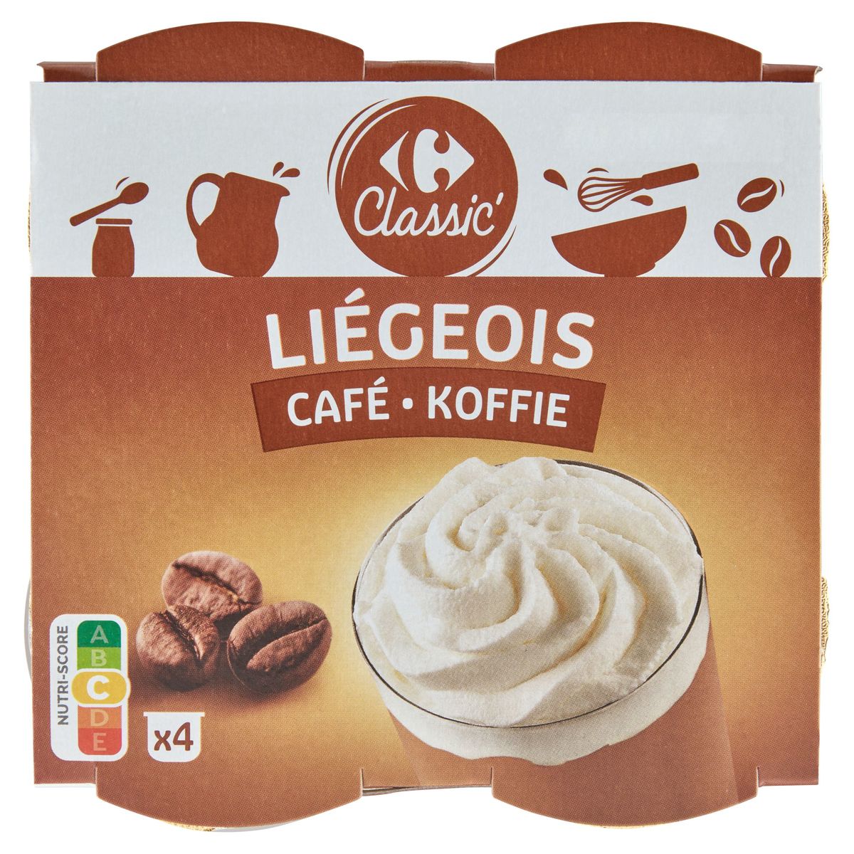 Carrefour Classic' Liégeois Café 4 x 100 g