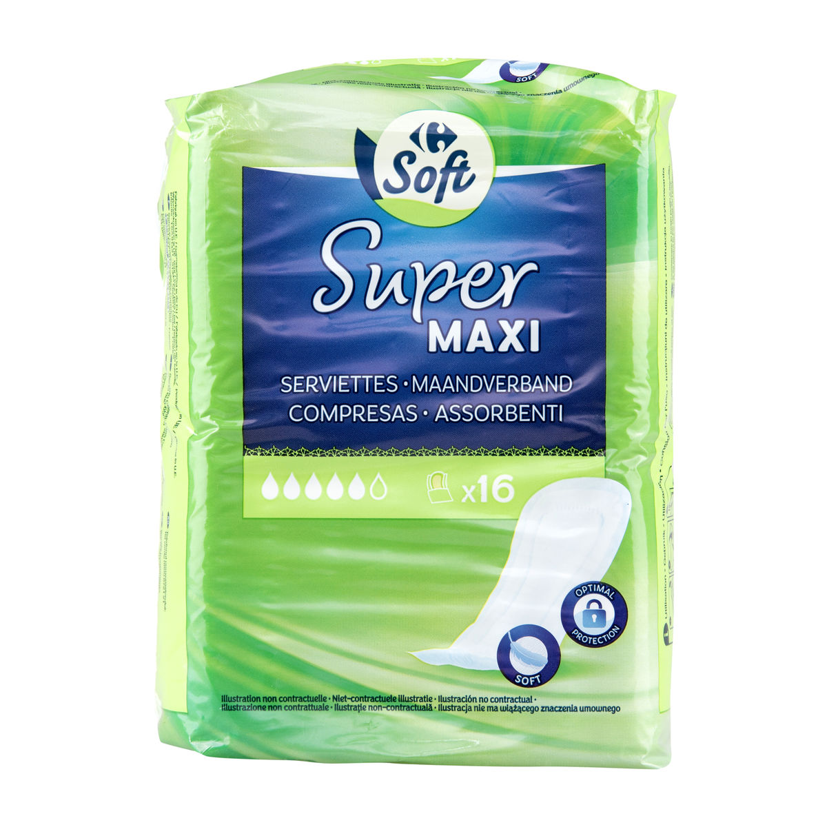 Carrefour Soft Super Maxi Serviettes x16