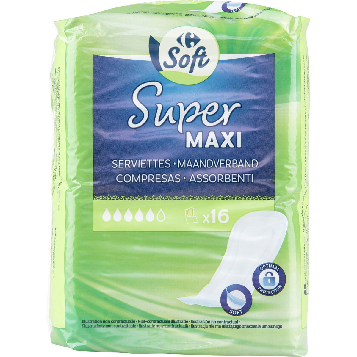Carrefour Soft Super Maxi Serviettes x16