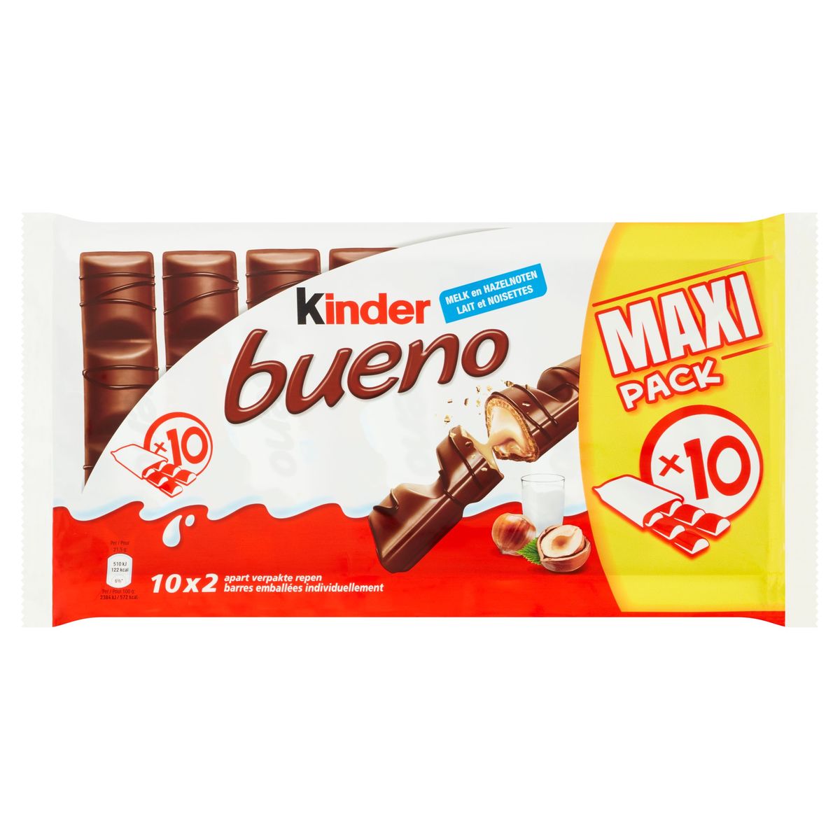 KINDER Bueno barres chocolatées fourrés lait et noisettes 12