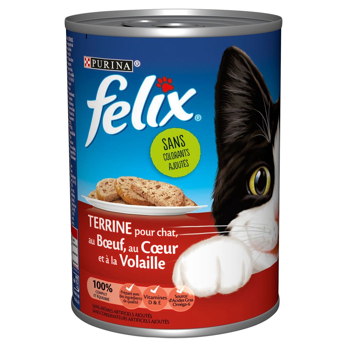 Felix Terrine pour chat au Bœuf, au Cœur et à la Volaille 400 g