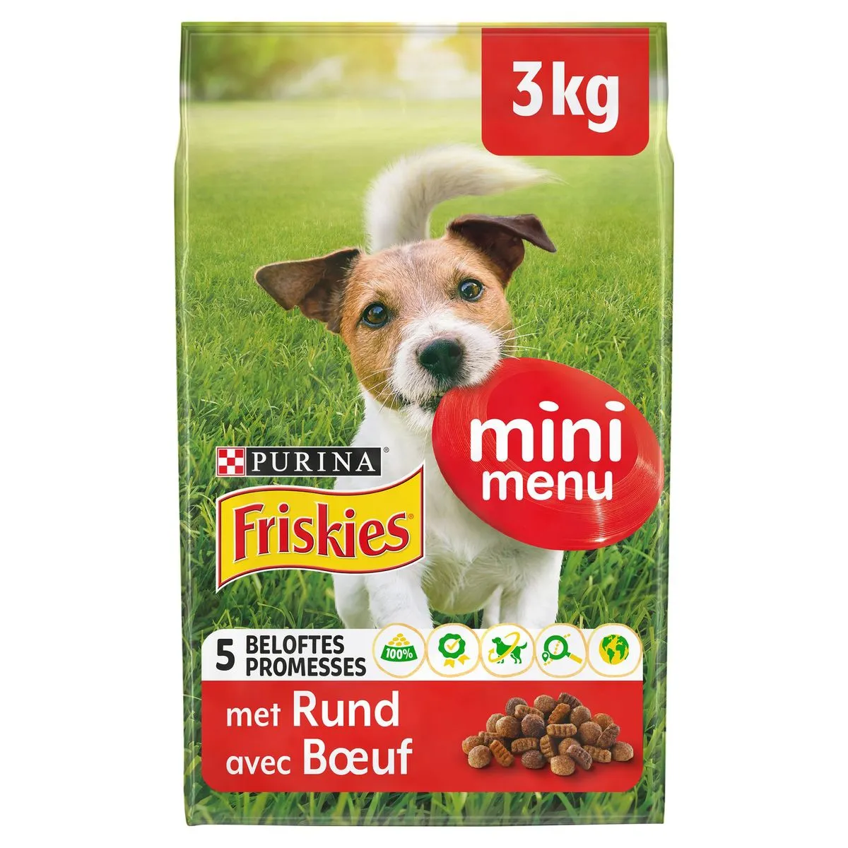 Mini Menu Hondenvoeding Adult Brokjes Met Rund 3kg Carrefour België