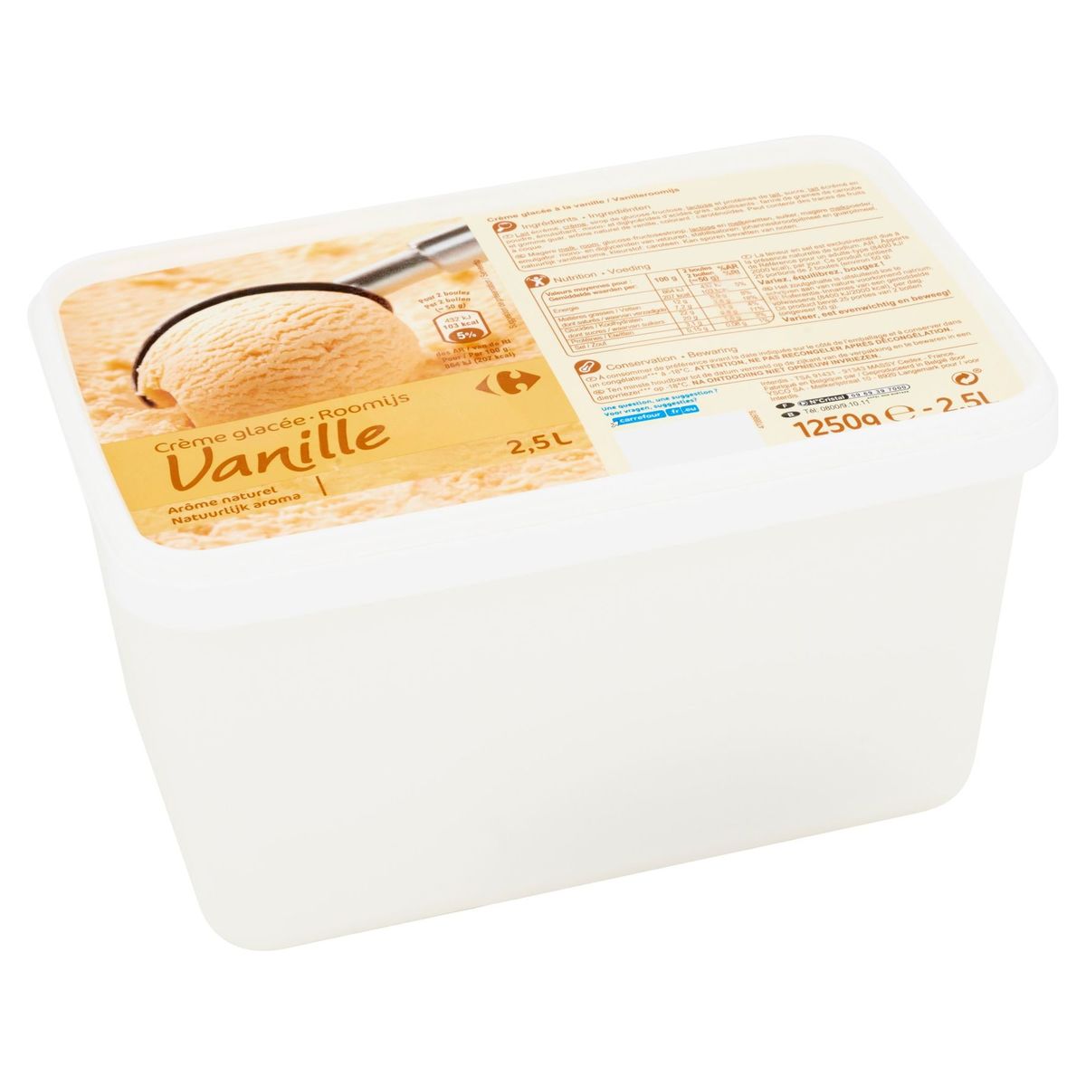 Carrefour Crème Glacée Vanille 1250 g