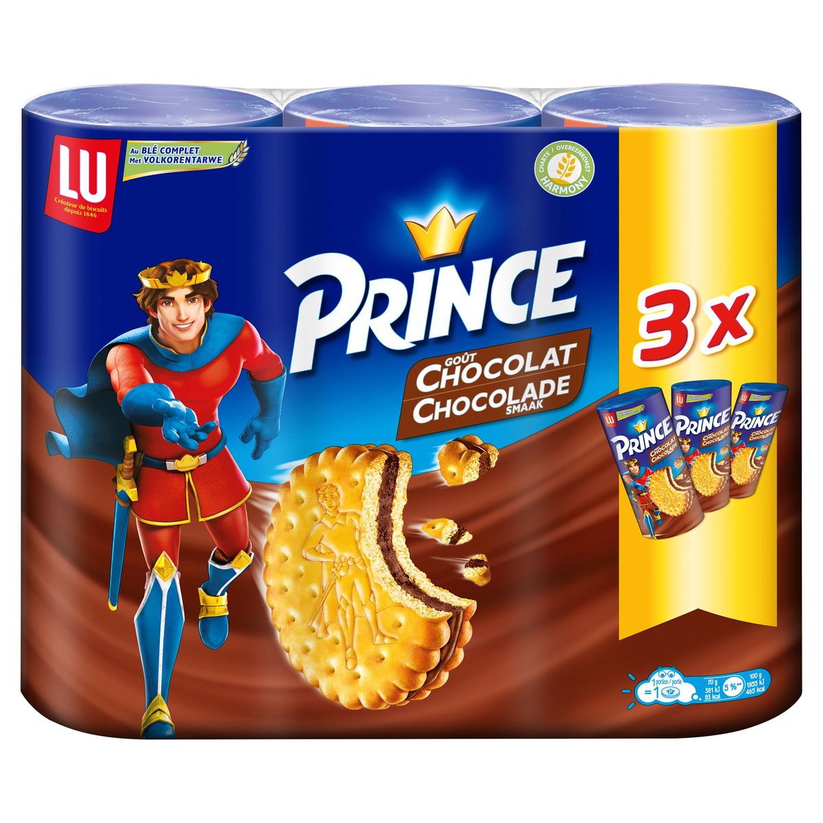 LU Prince Fourre Koekjes Chocolade Smaak 3 x 300 g