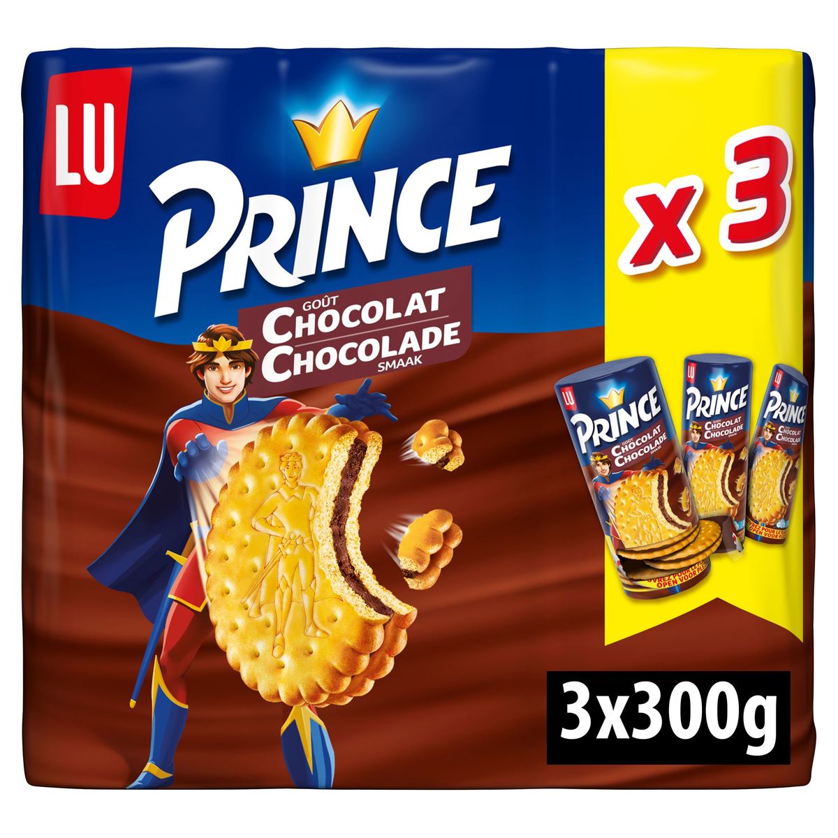 LU Prince Fourre Biscuits Au Chocolat 3 x 300 g