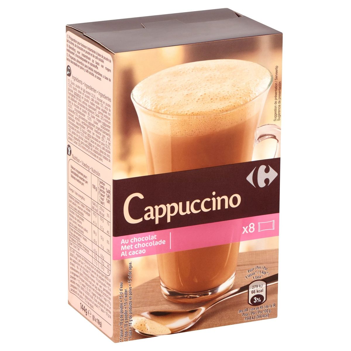 Carrefour Cappuccino met Chocolade 8 x 18 g