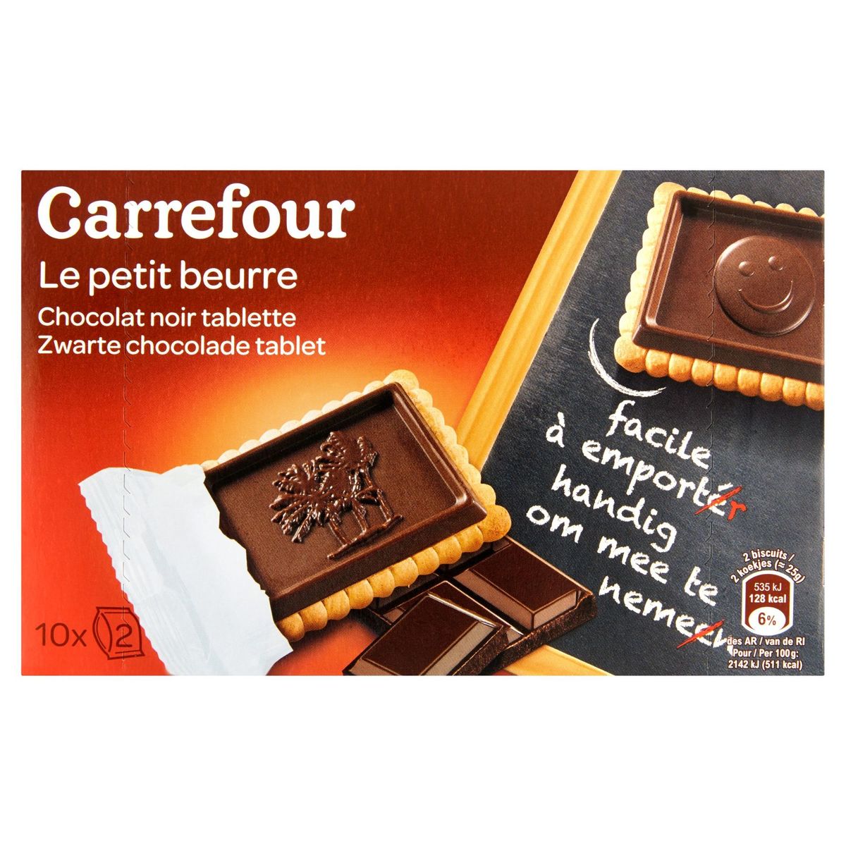 Carrefour Le Petit Beurre Chocolat Noir Tablette 10 x 25 g