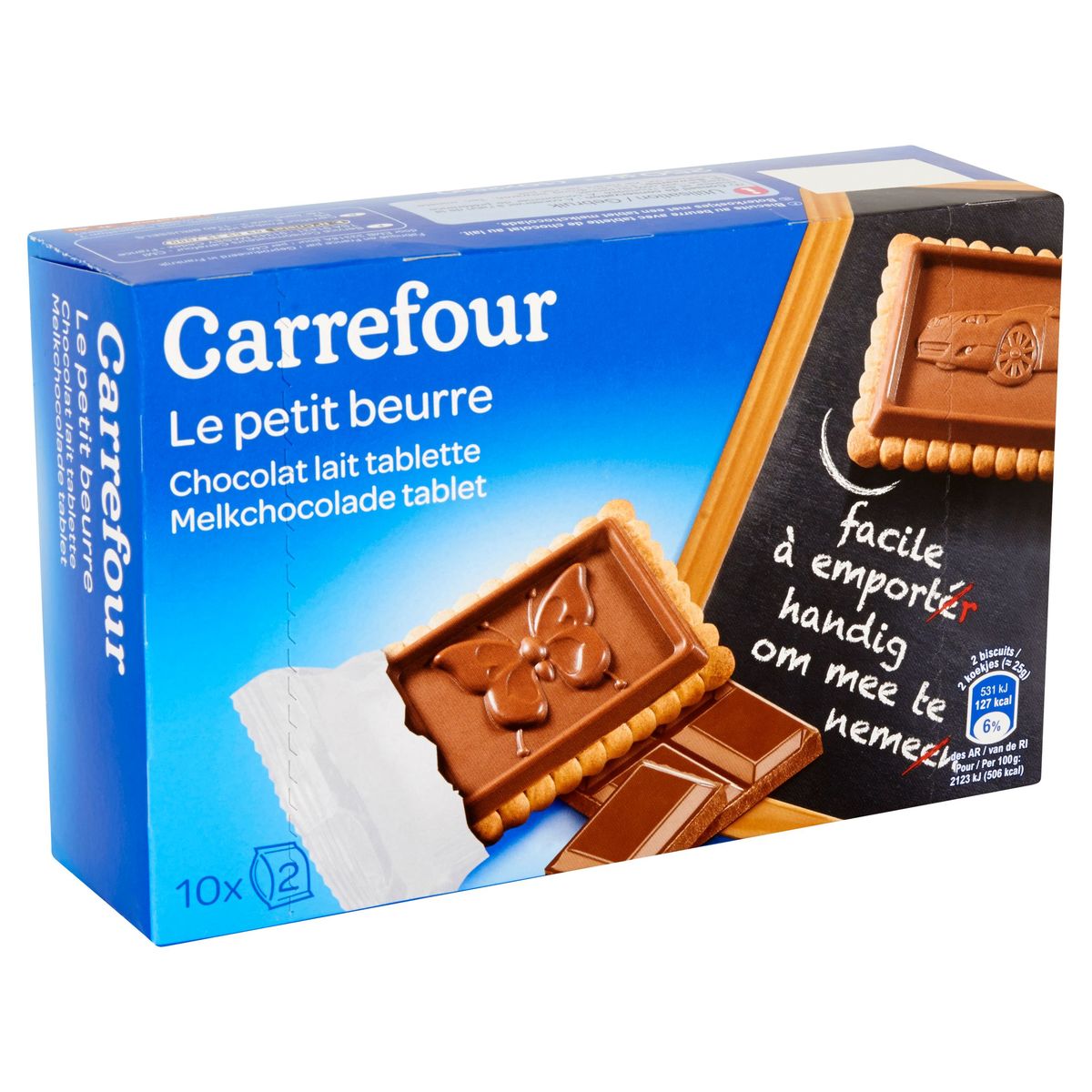 Carrefour Le Petit Beurre Melkchocolade Tablet 10 x 25 g