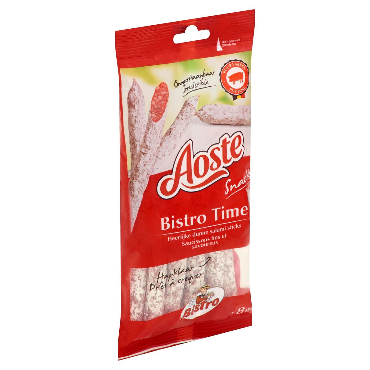 Aoste Snacks Bistro Time Heerlijke Dunne Salami Sticks 8 Stuks 150 g