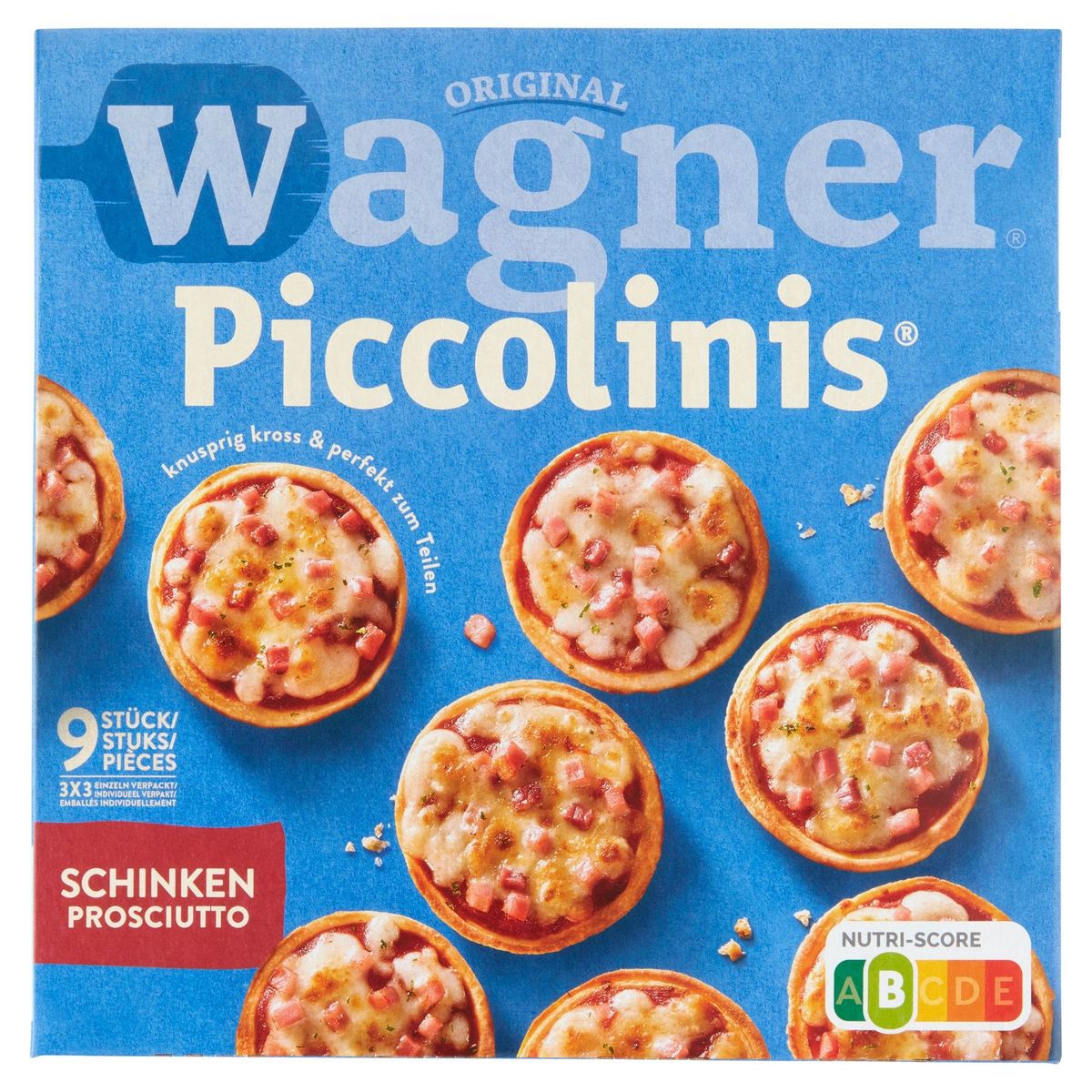 Original Wagner Piccolinis mini pizza ham 9 Stuks 270 g